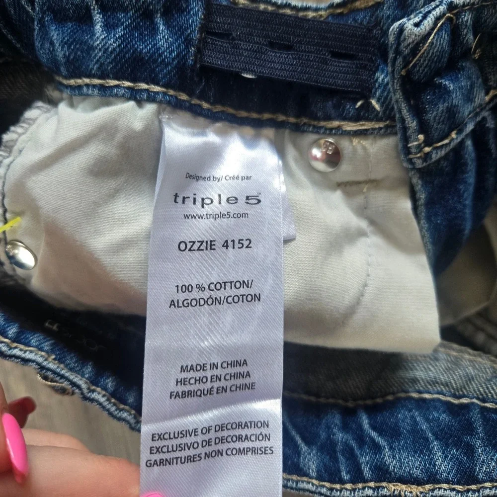 Joes Jeans Kids Ozzie 4152 Blue Denim Floral‎ Embroidered Shorts Size 10 140cm